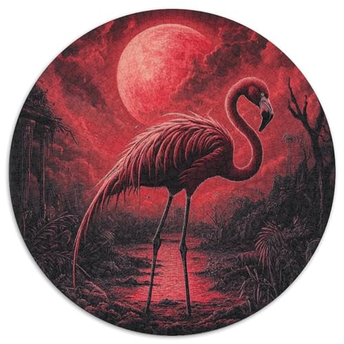 Flamingo Puzzle 1000 Teile Blutige Nacht Aprikosenhain Rundes Puzzle Für Erwachsene Schwer Pädagogisches Spielzeug Für Erwachsene Und Kinder Ab 14 Jahren 1000pcs (67.5x67.5cm) von GXYUAOIEF