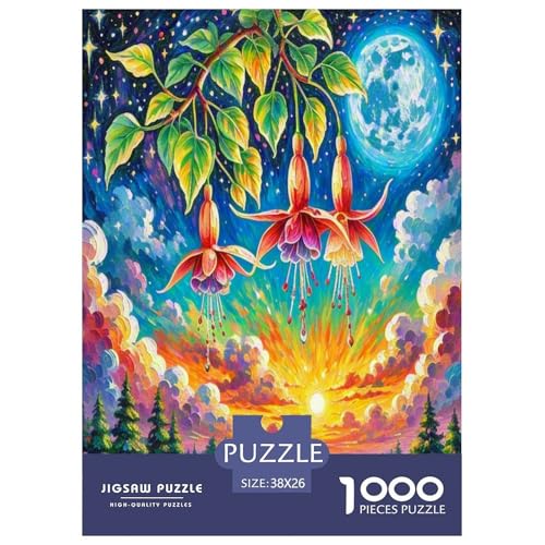 Fuchsien Puzzle 1000-teilige Schwer Puzzle Spielzeug Lernspiel Impossible Herausforderung Spielzeug Für Erwachsene Und Kinder in Bewährter 38x26cm/1000pcs von GXYUAOIEF