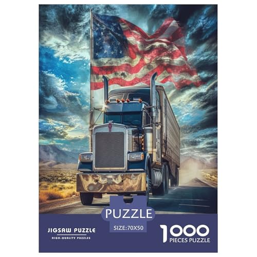 Großer LKW Puzzle 1000-teilige Schwer Puzzle Spielzeug Lernspiel Impossible Herausforderung Spielzeug Für Erwachsene Kinder 70x50cm/1000pcs von GXYUAOIEF