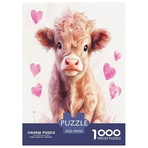 Highland Rinder Puzzles 1000 Teile Schwer Puzzle Spielzeug Pädagogisches Spiel Impossible Herausforderung Spielzeug Für Erwachsene Und Kinder Ab 12 Jahren 70x50cm/1000pcs von GXYUAOIEF