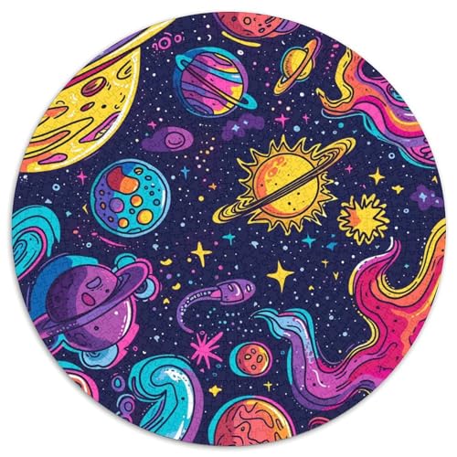 Himmelskörper Puzzle 1000 Teile Cartoon Planet Rundes Puzzle Für Erwachsene Anspruchsvoll Für Erwachsene Teenager 1000pcs (67.5x67.5cm) von GXYUAOIEF