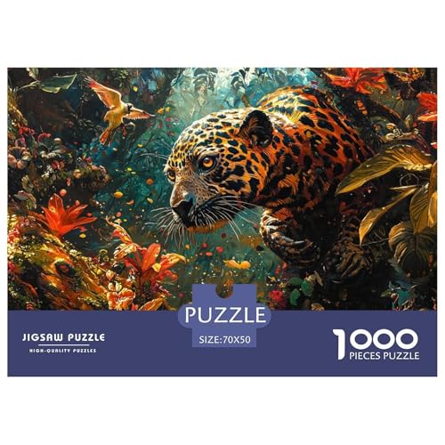 Jaguar Puzzle 1000 Teile Wald Puzzles Lernspiel Herausforderung Spielzeug 100% Recycelter Pappe Erwachsenenpuzzle Ab 14 Jahren 70x50cm/1000pcs von GXYUAOIEF