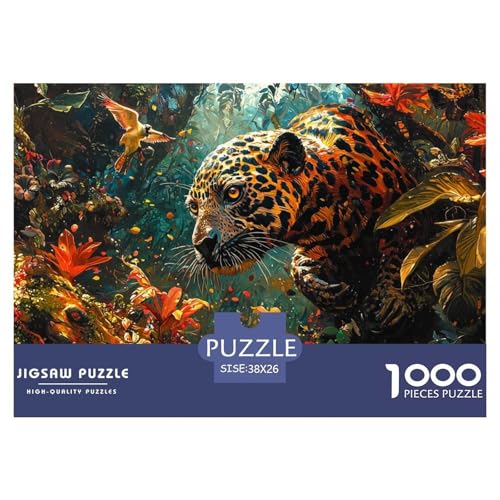 Jaguar Puzzle 1000 Teile Wald Puzzles Lernspiel Herausforderung Spielzeug 100% Recycelter Pappe Für Erwachsene Teenager 38x26cm/1000pcs von GXYUAOIEF