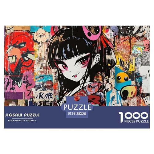 Japanisches Graffiti Puzzle 1000 Teile Junges Mädchen Puzzles Lernspiel Herausforderung Spielzeug 100% Recycelter Pappe Erwachsenenpuzzle Ab 14 Jahren 38x26cm/1000pcs von GXYUAOIEF