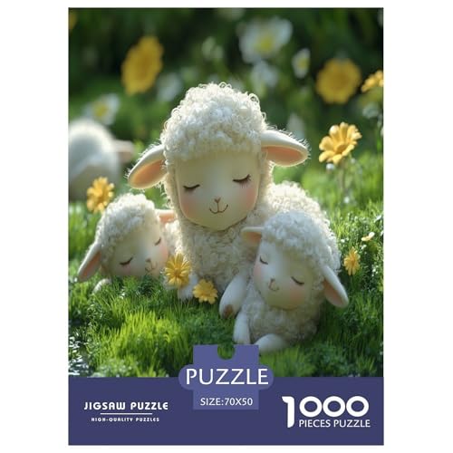 Lamm Puzzle 1000-teilige Schwer Puzzle Spielzeug Pädagogisches Spiel Impossible Herausforderungsspielzeug Für Erwachsene Kinder 70x50cm/1000pcs von GXYUAOIEF