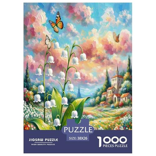 Lilie des Tals Puzzle 1000 Teile Schwer Puzzle Spielzeug Pädagogisches Spiel Impossible Herausforderung Spielzeug Für Erwachsene Kinder 38x26cm/1000pcs von GXYUAOIEF
