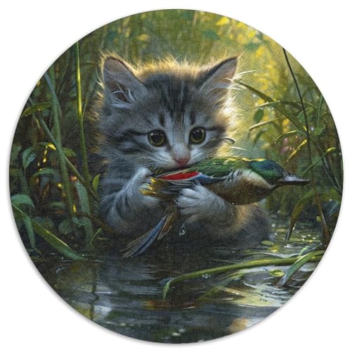 Möchte Katze Puzzle 1000 Teile Jagen Rundes Puzzle Für Erwachsene Anspruchsvoll Für Erwachsene 14+ 1000pcs (67.5x67.5cm) von GXYUAOIEF