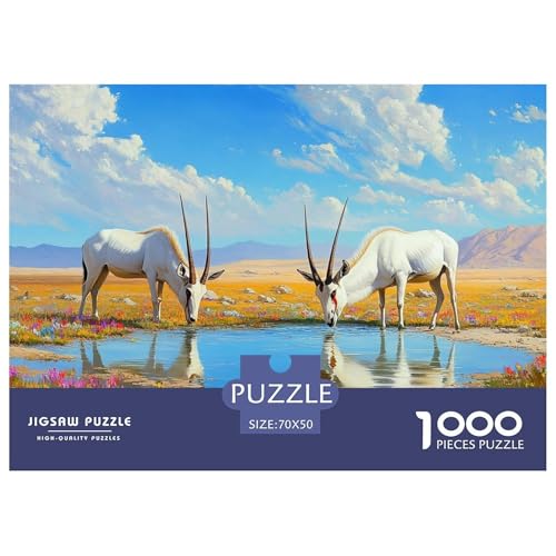 Mongolische Gazelle Puzzle 1000 Teile Blauer Himmel, Wiese Puzzlespiele 100% Recycelter Pappe Geschenke Für Frauen Männer 70x50cm/1000pcs Mongolische Gazelle Puzzle 1000 Teile Blauer Himmel, Wiese Puzzlespiele 100% Recycelter Pappe Geschenke Für Frauen Männer 70x50cm/1000pcs von GXYUAOIEF