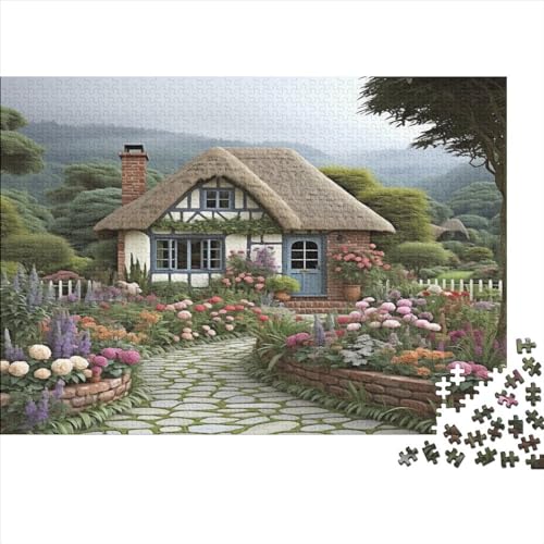 Mountain Village Cottage Puzzle 1000 Teile Puzzles Für Erwachsene Lernspiel Herausforderungsspielzeug 1000-teilige Puzzlespiel Für Erwachsene Kinder Puzzel 1000pcs (75x50cm) von GXYUAOIEF
