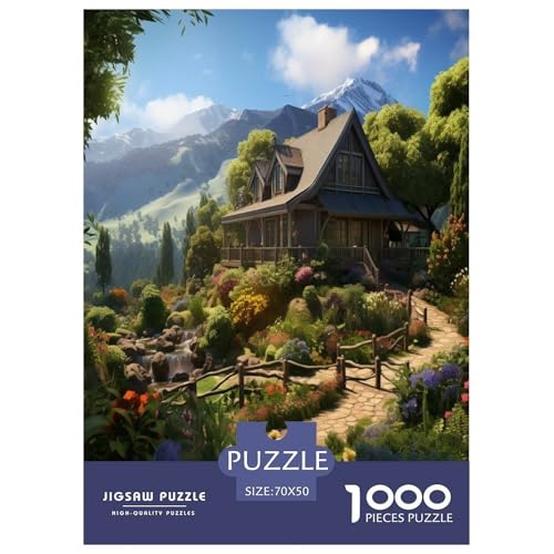 Mountain Village Ferienhaus Puzzles 1000 Teile Schwer Puzzle Spielzeug Pädagogisches Spiel Impossible Herausforderung Spielzeug Für Erwachsene Und Kinder in Bewährter 70x50cm/1000pcs von GXYUAOIEF