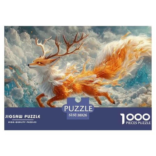 Mythisches Wesen Puzzle 1000 Teile Wolkenflammen Puzzles Lernspiel Herausforderung Spielzeug 100% Recycelter Pappe Erwachsenenpuzzle Ab 14 Jahren 38x26cm/1000pcs von GXYUAOIEF