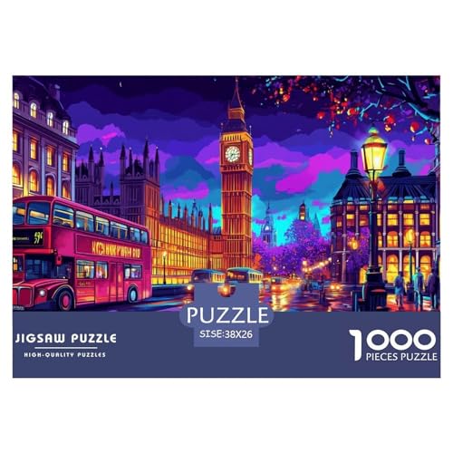 Nachtvorhang Puzzle 1000 Teile Straße Puzzles Lernspiel Herausforderung Spielzeug 100% Recycelter Pappe Für Die Ganze Familie 38x26cm/1000pcs von GXYUAOIEF