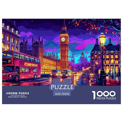 Nachtvorhang Puzzle 1000 Teile Straße Puzzles Lernspiel Herausforderung Spielzeug 100% Recycelter Pappe Geschenke Für Frauen,Geschenke Für Männer 70x50cm/1000pcs von GXYUAOIEF