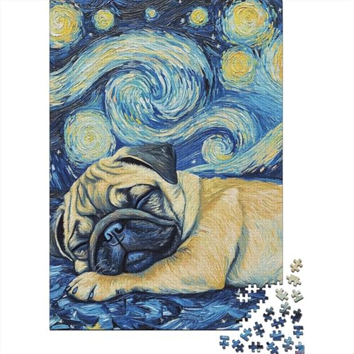 Pug Puzzle 1000 Teile Schwer Puzzle Spielzeug Pädagogisches Spiel Impossible Herausforderung Spielzeug Für Erwachsene Und Kinder Ab 14 Jahren 1000pcs (75x50cm) von GXYUAOIEF