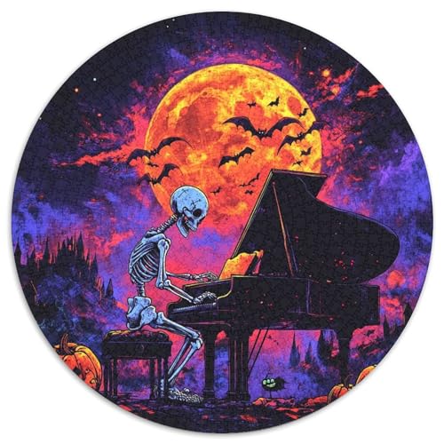 Schädel Puzzle 1000 Teile Klavier Rundes Puzzle Für Erwachsene Anspruchsvoll Für Erwachsene Teenager 1000pcs (67.5x67.5cm) von GXYUAOIEF