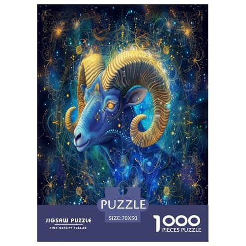 Schafe Ram Puzzle 1000 Teile Schwer Puzzle Spielzeug Pädagogisches Spiel Impossible Herausforderungsspielzeug Für Erwachsene Und Kinder Ab 14 Jahren 70x50cm/1000pcs von GXYUAOIEF
