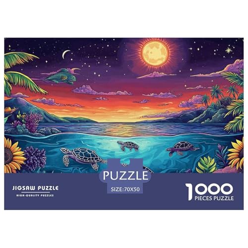 Schildkröten Puzzle 1000 Teile Meeres Sonnenuntergang Puzzles Stress Abbauen Familien-Puzzlespiel 100% Recycelter Pappe Für Erwachsene Und Kinder 70x50cm/1000pcs Schildkröten Puzzle 1000 Teile Meeres Sonnenuntergang Puzzles Stress Abbauen Familien-Puzzlespiel 100% Recycelter Pappe Für Erwachsene Und Kinder 70x50cm/1000pcs von GXYUAOIEF