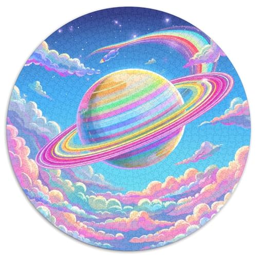 Schöne Planet Puzzle 1000 Teile Regenbogen Wolken Rundes Puzzle Für Erwachsene Anspruchsvoll Für Erwachsene Teenager 1000pcs (67.5x67.5cm) von GXYUAOIEF