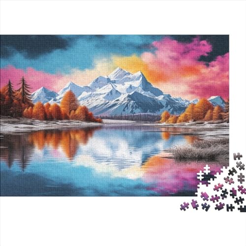 Seen and Snowy Mountains Puzzle 1000 Teile Puzzle Für Erwachsene Und Kinder Ab 14 Jahren Puzzel 1000pcs (75x50cm) von GXYUAOIEF