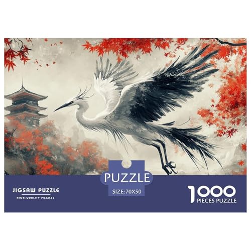 Soaring Seidenreiher Puzzle 1000 Teile Ahornblatt und Pagode Puzzles EIN Herausforderndes Rätsel 100% Recycelter Pappe Für Erwachsene Und Kinder 70x50cm/1000pcs Soaring Seidenreiher Puzzle 1000 Teile Ahornblatt und Pagode Puzzles EIN Herausforderndes Rätsel 100% Recycelter Pappe Für Erwachsene Und Kinder 70x50cm/1000pcs von GXYUAOIEF