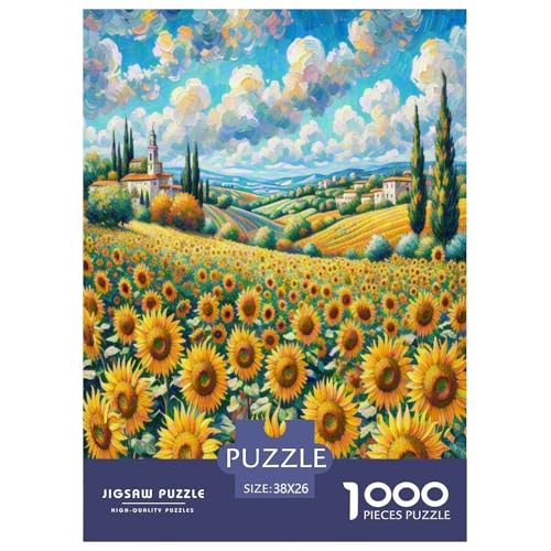 Sonnenblumen Puzzle 1000-teilige Schwer Puzzle Spielzeug Pädagogisches Spiel Impossible Herausforderung Spielzeug Für Erwachsene Und Kinder Ab 12 Jahren 38x26cm/1000pcs von GXYUAOIEF