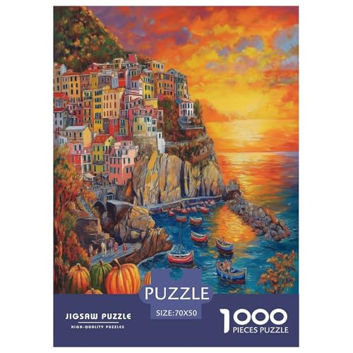 Sonnenuntergang am Hafen Puzzles 1000 Teile Schwer Puzzle Spielzeug Lernspiel Impossible Herausforderungsspielzeug Für Erwachsene Und Kinder in Bewährter 70x50cm/1000pcs von GXYUAOIEF