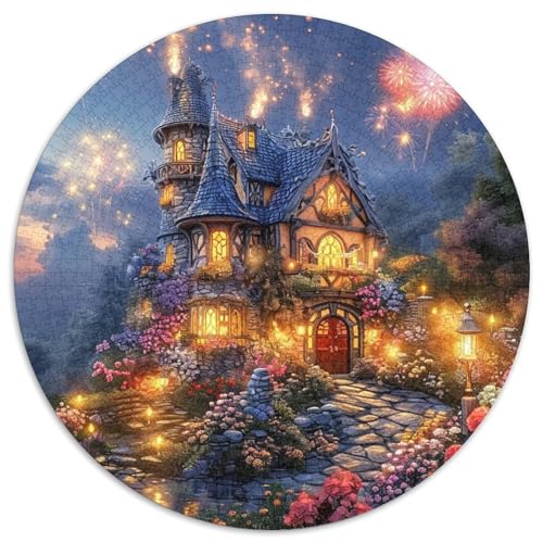 Traumschloss Puzzle 1000 Teile Traumhafte Feuerwerke Rundes Puzzle Für Erwachsene Schwer Pädagogisches Spielzeug Für Erwachsene Und Kinder 1000pcs (67.5x67.5cm) von GXYUAOIEF