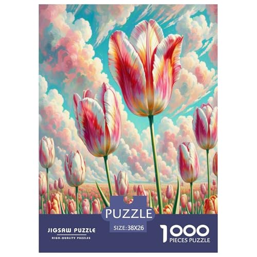 Tulpen Puzzles 1000 Teile Schwer Puzzle Spielzeug Pädagogisches Spiel Impossible Herausforderungsspielzeug Für Erwachsene Und Kinder Ab 14 Jahren 38x26cm/1000pcs von GXYUAOIEF