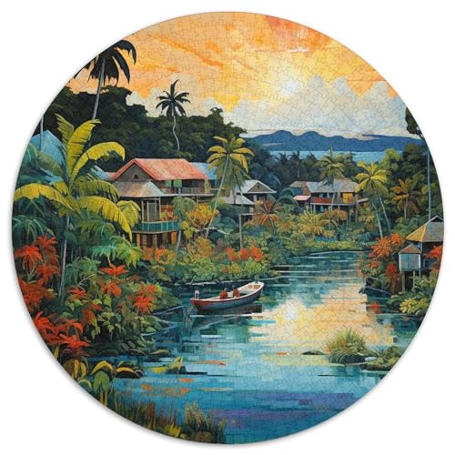 Urlaubsbucht Puzzle 1000 Teile Tropische Landschaft Rundes Puzzle Für Erwachsene Stress Abbauen Familien-Puzzlespiel Für Erwachsene Kinder 1000pcs (67.5x67.5cm) von GXYUAOIEF