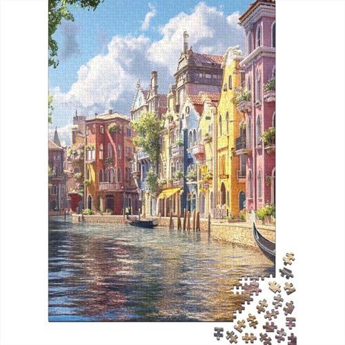 Venedig Wasserstadt Puzzle 1000 Teile Schwer Puzzle Spielzeug Lernspiel Impossible Herausforderung Spielzeug Für Erwachsene Und Kinder in Bewährter 1000pcs (75x50cm) von GXYUAOIEF