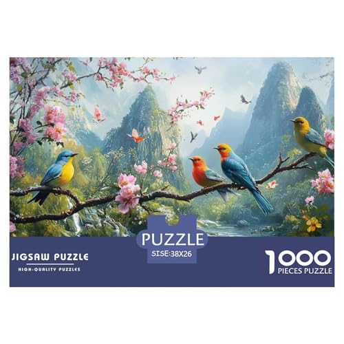 Vögel Puzzle 1000 Teile Berge und Wasser Puzzlespiele 100% Recycelter Pappe Für Erwachsene Und Kinder Ab 14 Jahren 38x26cm/1000pcs von GXYUAOIEF