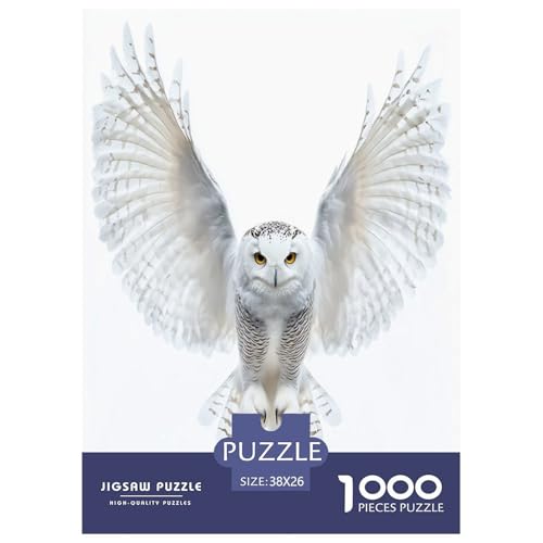 Weiße Eule Puzzles 1000 Teile Schwer Puzzle Spielzeug Pädagogisches Spiel Impossible Herausforderung Spielzeug Für Erwachsene Und Kinder in Bewährter 38x26cm/1000pcs von GXYUAOIEF