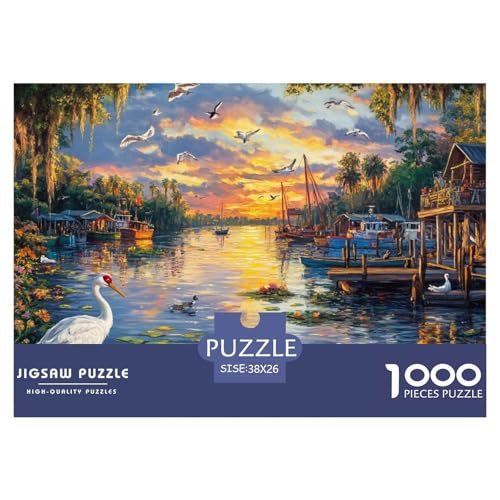 Weißer Kranich Puzzle 1000 Teile Flussboote Puzzlespiele 100% Recycelter Pappe Für Erwachsene Kinder 38x26cm/1000pcs Weißer Kranich Puzzle 1000 Teile Flussboote Puzzlespiele 100% Recycelter Pappe Für Erwachsene Kinder 38x26cm/1000pcs von GXYUAOIEF