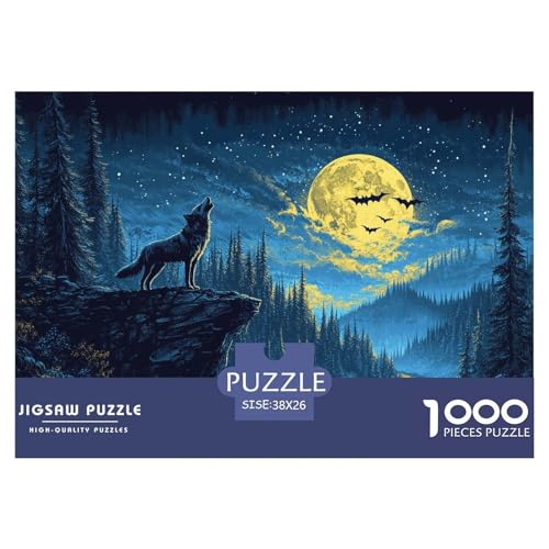 Wolf Puzzle 1000 Teile Mond Night Wald Puzzles Impossible Geschicklichkeitsspiel 100% Recycelter Pappe Home Dekoration 38x26cm/1000pcs Wolf Puzzle 1000 Teile Mond Night Wald Puzzles Impossible Geschicklichkeitsspiel 100% Recycelter Pappe Home Dekoration 38x26cm/1000pcs von GXYUAOIEF