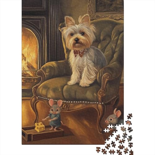 Yorkshire Terrier Puzzle 1000 Teile Schwer Puzzle Spielzeug Lernspiel Impossible Herausforderungsspielzeug Für Erwachsene Und Kinder Ab 12 Jahren 1000pcs (75x50cm) von GXYUAOIEF