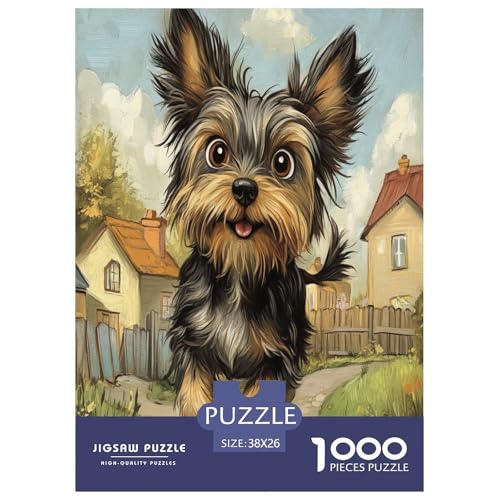 Yorkshire Terrier Puzzles 1000 Teile Schwer Puzzle Spielzeug Lernspiel Impossible Herausforderung Spielzeug Für Erwachsene Kinder 38x26cm/1000pcs von GXYUAOIEF