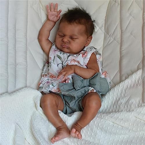 GYCV Realistische Reborn-Babypuppe, schwarzes Mädchen, 50,8 cm, handgefertigt, lebensechte Babypuppen mit Haaren, weicher Körper, afrikanische amerikanische Baby-Puppe, Spielzeug GYCV Realistische Reborn-Babypuppe, schwarzes Mädchen, 50,8 cm, handgefertigt, lebensechte Babypuppen mit Haaren, weicher Körper, afrikanische amerikanische Baby-Puppe, Spielzeug von GYCV