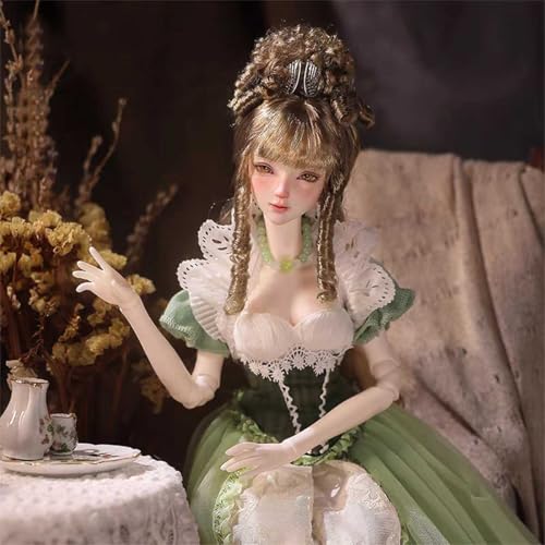 BJD Doll 1/4 Ball Jointed SD Doll mit Langem Rock Perücke Schuhen Accessoires, Aristokratisches Mädchen Größe 16in von GYHCB