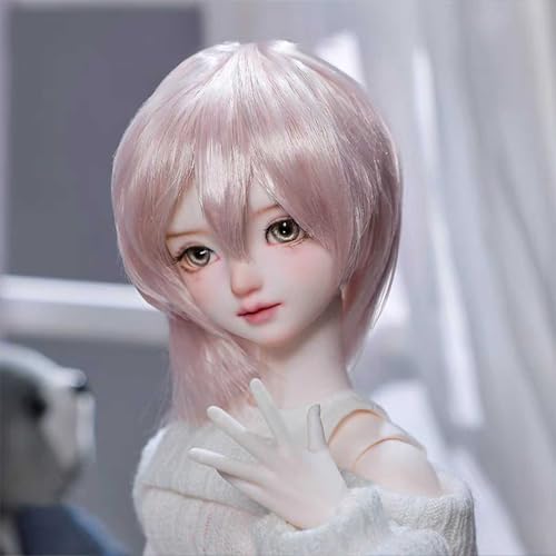 BJD Puppe 1/4 Ball Jointed SD Doll 44cm/17inch+ Make-up+ Hellrosa Perücke+ Schuhe+ Komplettes Kleidungsset von GYHCB