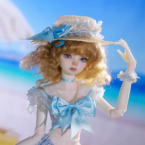 Exquisite BJD Puppe 1/4 44cm SD Kugelgelenkpuppen, Handgefertigt Make-up, Harzmaterial, Cosplay Actionfigur mit Bademode und Komplettes Zubehör von GYHCB