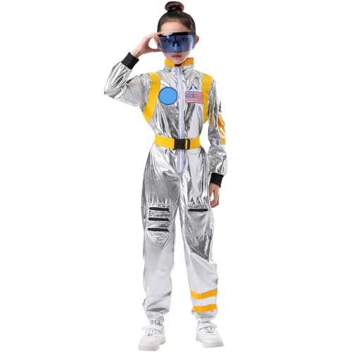 GYHCB Astronauten Kostüm Herren, Astronaut Kostüm Damen, Space Kostüm Herren Weltall Kostüm Jumpsuit für Cosplay Halloween Faschingskostüme von GYHCB