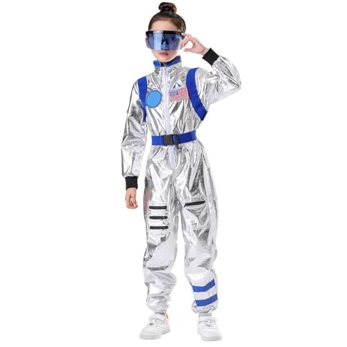 GYHCB Astronauten Kostüm Herren, Astronaut Kostüm Damen, Space Kostüm Herren Weltall Kostüm Jumpsuit für Cosplay Halloween Faschingskostüme von GYHCB