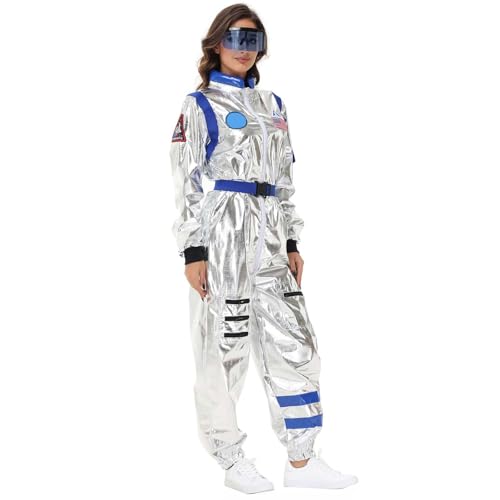 GYHCB Astronauten Kostüm Herren, Astronaut Kostüm Damen, Space Kostüm Herren Weltall Kostüm Jumpsuit für Cosplay Halloween Faschingskostüme von GYHCB