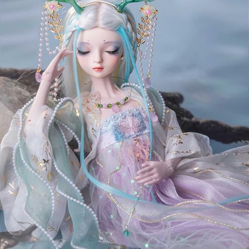 Geschlossene Augen BJD-Puppe 1/3 Chinesischer Stil SD-Puppe 60 cm Kugelgelenkpuppe Actionfigur mit Exquisitem Hanfu-Set + Perücke + Schuhe + Handgemaltes Make-up Geschlossene Augen BJD-Puppe 1/3 Chinesischer Stil SD-Puppe 60 cm Kugelgelenkpuppe Actionfigur mit Exquisitem Hanfu-Set + Perücke + Schuhe + Handgemaltes Make-up von GYHCB