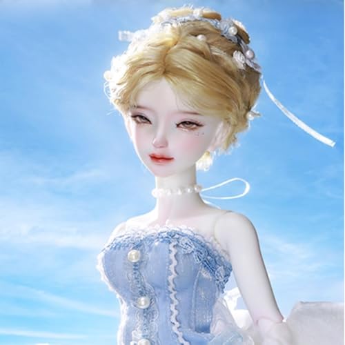 Pretty BJD Doll 1/4 44 cm Resin SD Ball Jointed Doll, Hand-Painted Makeup, with Clothes + Shoes + Wig, Kopfbedeckung Nicht Enthalten von GYHCB
