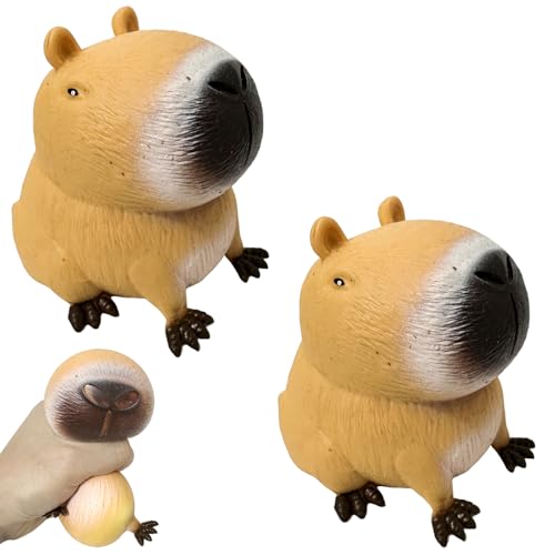 GYHWOFUL 2 Stück Capybara Anti Stress Spielzeug, Capybara Squeeze Toys, Capybara Squishy Antistressball, Capybara Antistressbälle für Erwachsene und Kinder GYHWOFUL 2 Stück Capybara Anti Stress Spielzeug, Capybara Squeeze Toys, Capybara Squishy Antistressball, Capybara Antistressbälle für Erwachsene und Kinder von GYHWOFUL