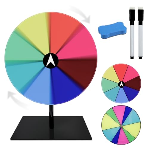 GYHWOFUL 2 Stück Glücksrad 20cm - Glücksrad mit gleicher und ungleicher Teilung, Glücksrad zum Drehen mit Markierstift, Zum Selbstgestalten Gluecksrad, Drehrad für Wortspiele Karneval Party von GYHWOFUL