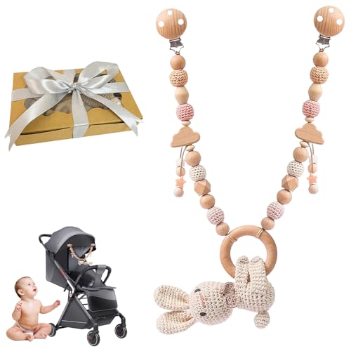 GYHWOFUL Kinderwagenkette mit Häkel-Löwen, handgefertigtes Babyspielzeug mit Glöckchen, Holz Kinderwagen Deko – Geschenk zur Geburt für Jungen und Mädchen GYHWOFUL Kinderwagenkette mit Häkel-Löwen, handgefertigtes Babyspielzeug mit Glöckchen, Holz Kinderwagen Deko – Geschenk zur Geburt für Jungen und Mädchen von GYHWOFUL