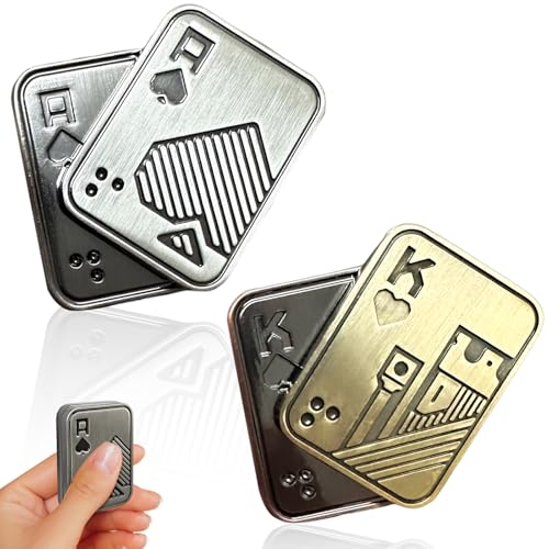 GYHWOFUL 2 Stück Metall Poker Fidget Slider – Magnetisches EDC Zappelspielzeug für Erwachsene – Fidget Toys gegen Stress, ADHS & Angst – Kompaktes Sensorikspielzeug zur haptischen Entspannung GYHWOFUL 2 Stück Metall Poker Fidget Slider – Magnetisches EDC Zappelspielzeug für Erwachsene – Fidget Toys gegen Stress, ADHS & Angst – Kompaktes Sensorikspielzeug zur haptischen Entspannung von GYHWOFUL