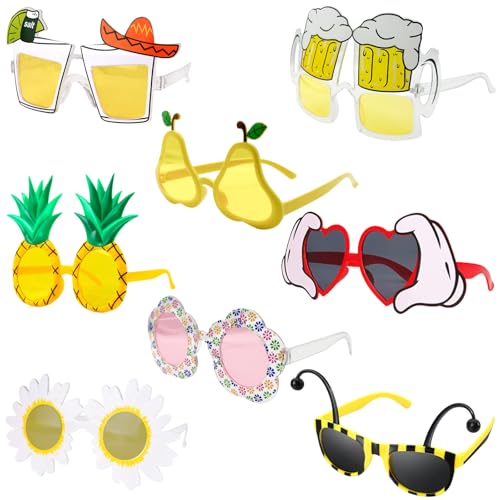 GYHWOFUL 8 Paar Lustige Sonnenbrille, Hawaii Tropical Partybrille, Neuheit Riesige Party brillen, Sommerparty Photo Booth Requisiten, Strand-Themen-Partyzubehör Dekoration, Kostüm Party Spassbrillen GYHWOFUL 8 Paar Lustige Sonnenbrille, Hawaii Tropical Partybrille, Neuheit Riesige Party brillen, Sommerparty Photo Booth Requisiten, Strand-Themen-Partyzubehör Dekoration, Kostüm Party Spassbrillen von GYHWOFUL